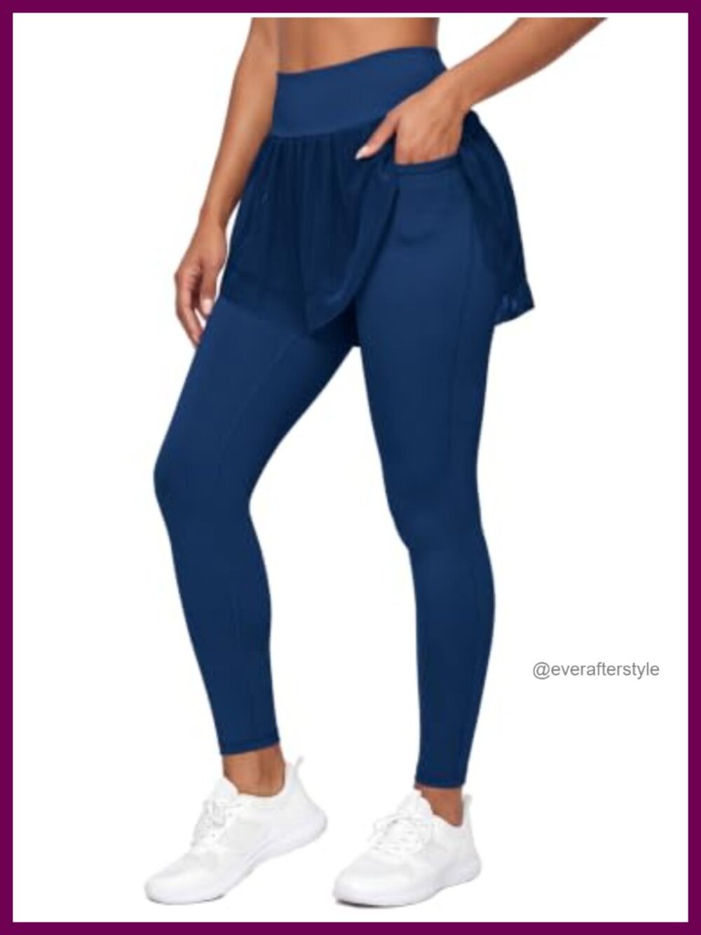 Aoysky Womens Fleece Lined Skirted Leggings Warm Workout Yoga Pants